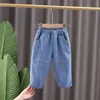 Jeans Spring Kids jongens meisjes mode solide kinderen voor casual denim broek peuter hoge kwaliteit 0 5 jaar 230224