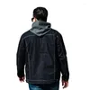 Men's Hoodies Fashion Jacket Loose Casual Micro-elastic Black Plus Large Over Size Denim Coat XL-8XL