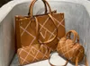 Designer Driedelige tas Totes Rugzak Luxe merk Rits Portefeuilles Dames Handtassen Tote Echte leren tassen Dame Geruite portemonnees Duffelbagage per merk 032