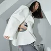 Women's Jackets SeeBeautiful Ruffles Stitching Hollow Loose Jacket Coat Lapel Puff Sleeve Single Breasted Fashion Summer 2023 Women E059Wome