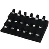 Jewelry Pouches Black Velvet Cone Finger Ring Display Storage Carrying Rings Stand Rack Holder Show Case Shelf