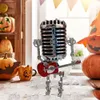 Objets décoratifs Figurines Modèle USB Fer Whited Retro Retro Lampe de bureau Microphone Robot pour jouer de la guitare 230224279K