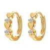 Hoop Earrings 1pair Women Fashion Jewelry Cartilage Elegant Birthday Classic Daily Gifts Rhinestones Heart Shaped Huggie Casual