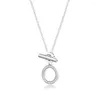 Chains Genuine 925 Sterling Silver Chain Necklaces Double Hoop T-bar Necklace For Women Party Gift Fine Jewelry Collier Wholesale