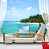 Wallpapers Custom Self-Adhesive Waterproof Mural Wallpaper 3D Seascape Landscape Balcony Fresco Living Room TV Sofa Po Sticker