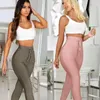 Women's Pants Women Fashion Sexy Black Gray Pink White Bandage Designer Knitted Bodycon Pencil Trouser 230225