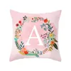 Kudde Big Throw Pillows For Couch Pink 26 English Letter Peach Skin H Case Soffa Cover Home Decoration 45