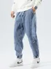 Męskie dżinsy wiosna lato czarny niebieski worki dżinsy mężczyźni Hip Hop Streetwear Loose harem dżinsowe spodnie Męskie Spodnie joggera Plus Size 8xl Z0225