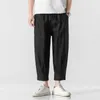 Pantaloni da uomo 2022 Primavera Estate Mens Harem di lino Pantaloni da uomo HipHop Pantaloni stile cinese Pantaloni maschili Pantalones Hombre Pantaloni alla caviglia retrò Z0225