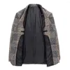 Herenpakken pak jas revers dikke werkkleding lente herfst plaid print mannen blazer kantoorkleding