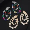 Boucles d'oreilles GODKI printemps coloré pour femmes mariage éblouissant CZ pavé Dubai déclaration de mariée bijoux cadeau 2023