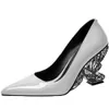 Klänningsskor jochebed HU2023 Butterfly Heel Women Pumps äkta läder spetsiga tå Strange High Heels Gladiator Prom Shoe 33-44 230225