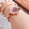 Avanadores de pulso gedi luxury jewel watch women bracelete moda rosa ouro ladries wristwatch gradiente quartzo para zegarki damskie