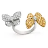 18 Style Womens Designer Clover Rings Fashion Four-leaf Flowers Band Diamond Shell Titanium Steel Lovers Ring Jewelry