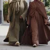 Vêtements ethniques 2 pièces correspondant ensembles musulmans robe hijab plaine Eid Abayas pour femmes Dubaï ouvert Abaya Turquie robes intérieures vêtements islamiques africains 230224