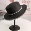 Breda randen hattar sommar halm sun hatt pärla visir kvinnor chapeau femme manlig fedora uv skydd panama strand hatbrom