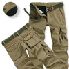 Mäns byxor Men Winter Pant Tjock Warm Cargo Pant Casual Fleece Pocket päls byxa plus storlek Borstad mode lös baggy joger arbetar man 230225