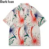 Men's Casual Shirts Dark Full Printed Hawaiian Shirt Men Women 2022 Summer Light Weight Material Street Fashion Men's Shirt Z0224