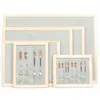 Jewelry Pouches Organizer Po Frame Adjustable Bracket Holder Velvet Pad For Earrings Necklace Display Showcase Box