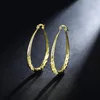 Hoop Earrings High Quality 925 Sterling Silver Oval Rope 4.4cm Fine 18K Gold Plated Fashion Party Jewelry Wedding Christmas Gift