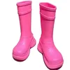 Pink Designer Rubber Rain Boots For Men Women Black White Green Brown Paris EVA Shoes Size 36-45