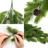 Dekorative Blumen 80 cm Künstliche Pflanzen Weihnachten Tannenzweig mit Kegel Simulation Kunststoff Grüne Blätter Party Wandbehang Dekor