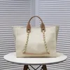 Designer loisirs toile fourre-tout chaîne sac Pearl Purse sacs de plage femme sac à bandoulière grande capacité sac à main sacs à provisions de style de vacances