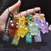 Keychains Creative Acrylic Crystal Frog Key Chain Girls Söta väskor Små tillbehör Claw Machine Gift-Keychains KeyChainKaychains