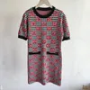 Women Womens Designer Clothing Dresses for Woman Fashion Short Sleeve Dress Letter Print Slim Fit Pullover Pink Knitted Casual Dresses T Shirt Dress