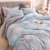 Bedding Sets Pink 3/4pcs/set Winter Set 6D Carved Crystal Velvet Duvet Cover Flat Sheet Pillowcase Warm Washable Bed Quilt