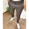 Calças masculinas algodão elástico alto texturizado calças finas param de olhar para minhas calças de rua de mouros de pânticas para masculino 230225