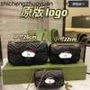 مصممة نسائية جديدة 23SS Classic Leather Naval Chain Bag Bag Women's Messenger Bronze Mardware Box