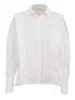 Blusas femininas camisas ootn elegantes blusas fêmeas ombreiras de algodão Botões do escritório da camisa de capela mulher branca All-Match Spring Wild Wild Funky 230225