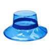 ワイドブリム帽子新しい固体ヒョウ透明な女性バケツ帽子キャップ
