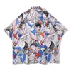 Men's Casual Shirts Dark Harajuku Full Printed Oversized Men Women Shirt Summer Pluse Size Shirts for Man Z0224