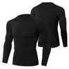 Camisetas para hombre 2023, camiseta de entrenamiento para correr ceñida PRO para hombre, camiseta elástica de secado rápido con cuello redondo y manga larga