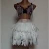 Saias Moda Sexy Bar White Bar DS Feather Skirt 230224