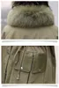 Damesgeul Lagen Dikke warme katoenen vrouwen Lange winterjassen Parkas Big Fur Collar Oversized los plus Velvet Parka Casual Coat 2xl