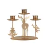 Decoraciones navideñas 1 pieza Santa Retro Creatividad Candelabro dorado Candelabro para Navidad Año Fiesta Decoración de mesa Adornos Navidad De