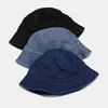 Chapeaux à large bord Dôme Denim Chapeau de pêcheur Couleur unie Ombrage Pliable Mode Nouveau Unisexe En Plein Air Protection Solaire Bassin Cap Femmes Chapeau G230224