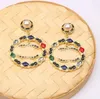 Fashion Designer Golden Silver Stud Earrings for Women Fashion Brand Double Letter Geometric Annulus pearl Earring Eardrop Wedding Jewelry