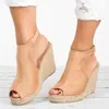 Sandaler 2022 Plus Size Shoes For Women's Platform Wedge Fish Mouth Sandaler Kvinnor Fashion Sandaler Lyxiga sandaler Kvinnor Designers Z0224