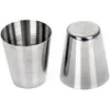 Wine Glasses 20pcs 30 ml stainless steel wine glasses Outdoor camping Coffee Tea Cup Silver Rugged Metal Shooter Suitable 230225