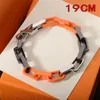Fashion link chain designer necklace bracelet luxury jewelry stainless steel hiphop orange black silver mens chains necklaces jewelry for men women gift