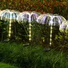 Luci da giardino a fibra ottica impermeabili per esterni con meduse e luce colorata per la decorazione dell'iarda della villa del patio del giardino solare