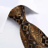 Neck Ties Gift Men Tie Gold Black Striped Paisley Silk Wedding Tie For Men DiBanGu Design Hanky Cufflink Quality Men Tie Set Dropshipping J230225