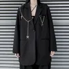 Women's Suits & Blazers Black Gothic Clothes Jacket Female Spring/Autumn 2023 Korean Long-sleeved Loose Harajuku Bf Coat Top Student Drop Fu