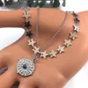 Hangende kettingen trendy kompas ketting voor vrouwen roestvrij staal zilveren kleurster laag keten sieraden kraag HOMBRE NA88S07