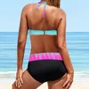 Biquíni sexy de roupas de banho feminina Bikinis Bikinis Bikinis Set Swimsuit Abstract Printing Bathing Suit TwoPiece 230224