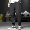 Męskie spodnie Hybskr High Street Duży lniany stały kolor Casual Pants Nowy japoński duży hip hop harem pant Męskie spodnie Z0225